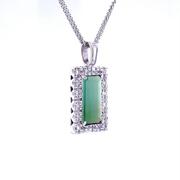 Tourmaline and Diamond Rectangular Pendant Image 2 Biondi Diamond Jewelers Aurora, CO