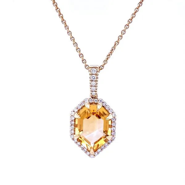 Citrine and Diamond Teardrop Pendant Biondi Diamond Jewelers Aurora, CO