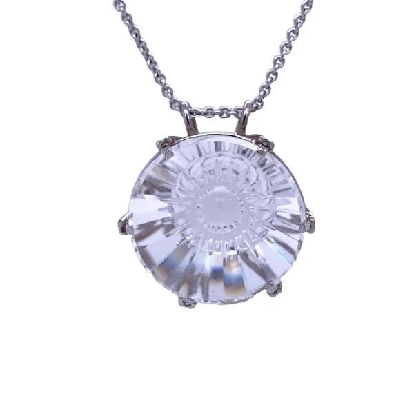 Luminous 14K White Gold Clear Quartz Pendant Biondi Diamond Jewelers Aurora, CO