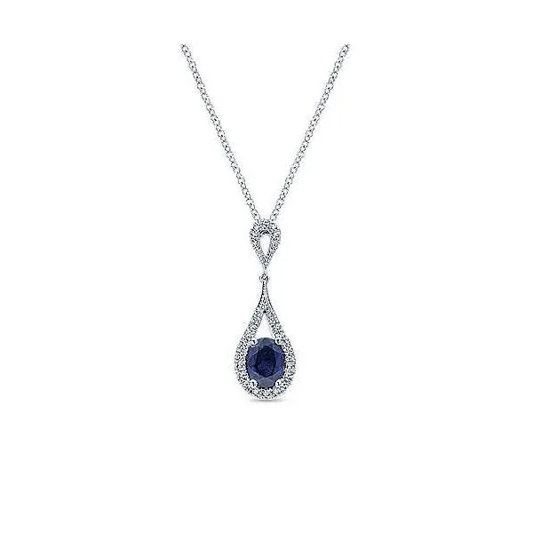 Sapphire and Diamond Teardrop Pendant Biondi Diamond Jewelers Aurora, CO