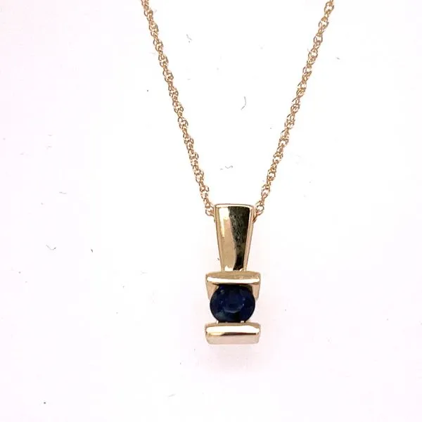 Elegant 10K Yellow Gold Sapphire Solitaire Pendant Biondi Diamond Jewelers Aurora, CO