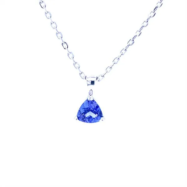 14K White Gold Tanzanite Solitaire Pendant Biondi Diamond Jewelers Aurora, CO