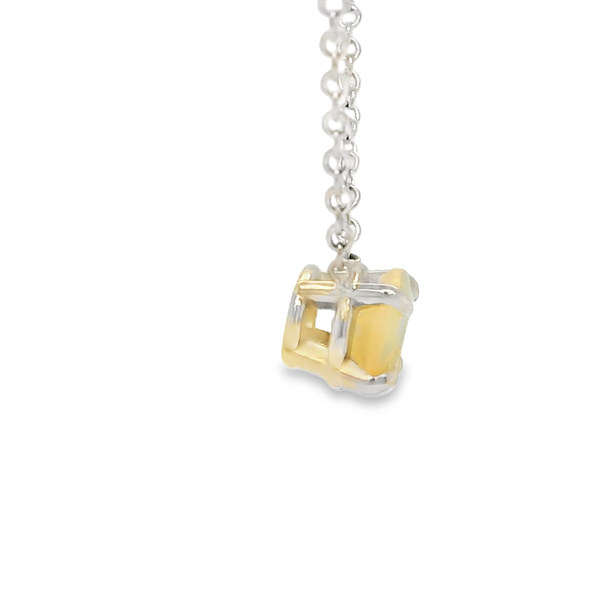 14K White Gold Opal East West Necklace Image 3 Biondi Diamond Jewelers Aurora, CO