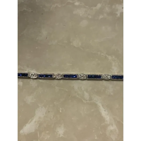 14K White Gold Sapphire and Diamond Tennis Bracelet Biondi Diamond Jewelers Aurora, CO