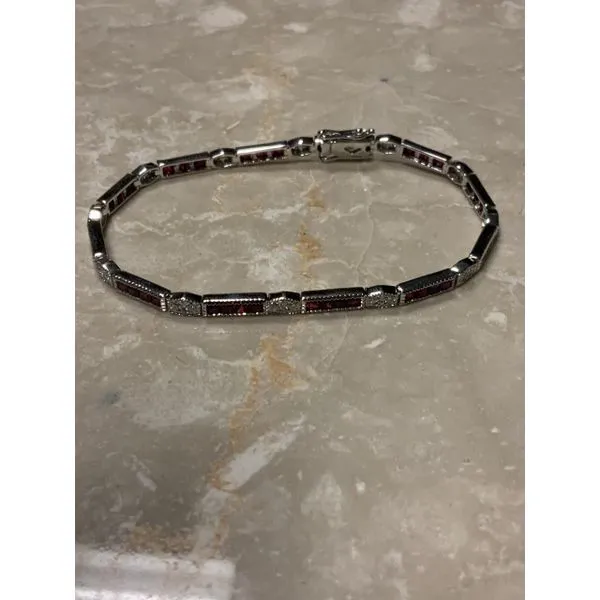 14K White Gold Diamond and Ruby Bracelet Biondi Diamond Jewelers Aurora, CO