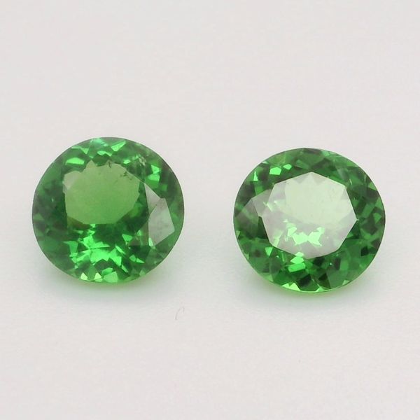 2.40 CTW Round Tsavorite Garnet Pair 7 mm Loose Gemstones Biondi Diamond Jewelers Aurora, CO