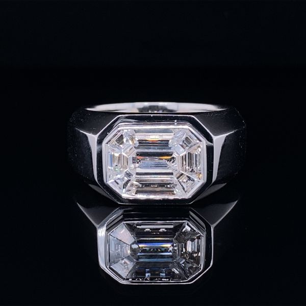 Bold 18KW Gents Band with 1.16ctw Emerald-Cut Diamond Biondi Diamond Jewelers Aurora, CO