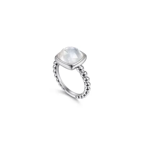 Sterling Silver Rock Crystal and Mother of Pearl Ring Image 2 Biondi Diamond Jewelers Aurora, CO
