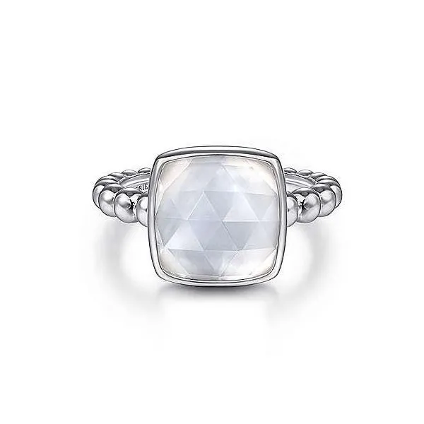 Sterling Silver Rock Crystal and Mother of Pearl Ring Biondi Diamond Jewelers Aurora, CO