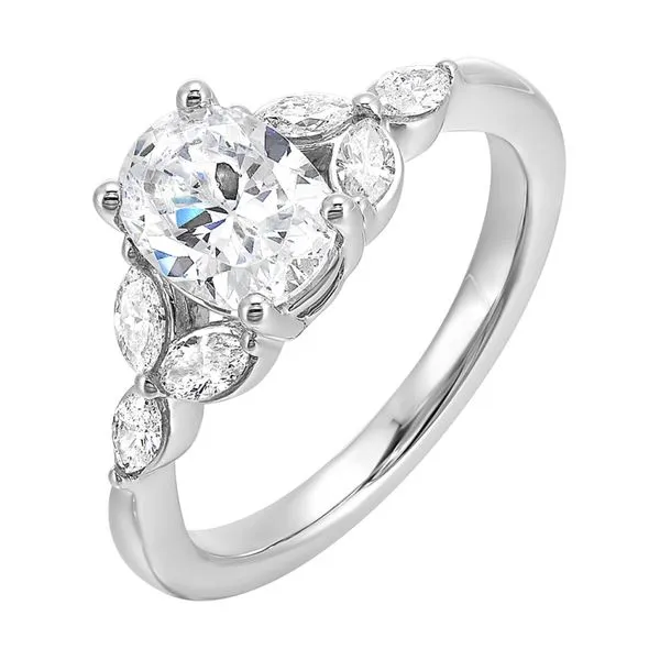 'Perfect Love' 14 Karat White Gold Multi Row Engagement Ring Black River Diamond Company Medford, WI
