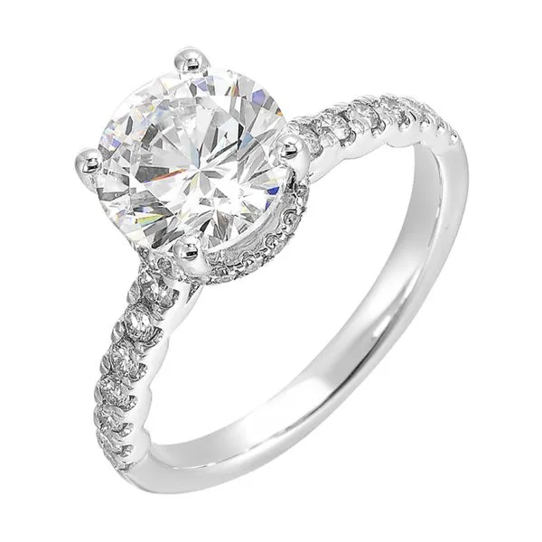 'Perfect Love' 14 Karat White Gold Hidden Halo Engagement Ring Black River Diamond Company Medford, WI