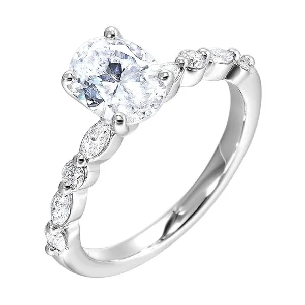 'Perfect Love' 14 Karat White Gold Single Row Engagement Ring Black River Diamond Company Medford, WI