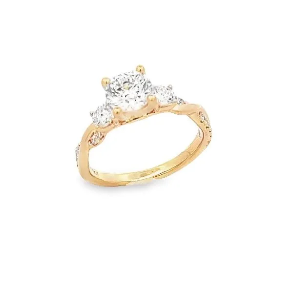 'Perfect Love' 14 Karat Yellow Gold Three Stone Engagement Ring Black River Diamond Company Medford, WI