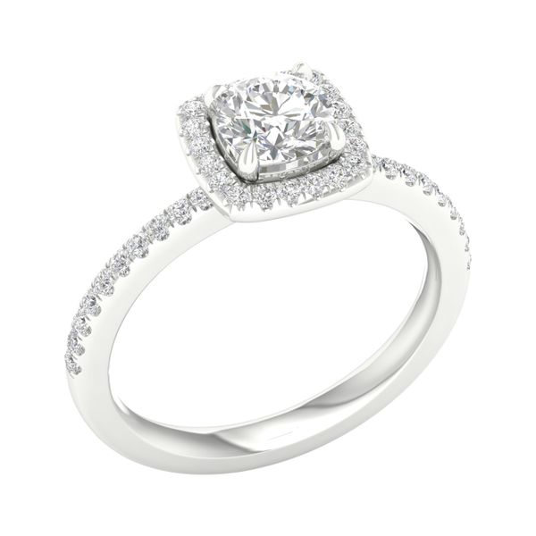 14K White Lab-Grown Diamond Halo Engagement Ring 1.25CT  Blocher Jewelers Ellwood City, PA