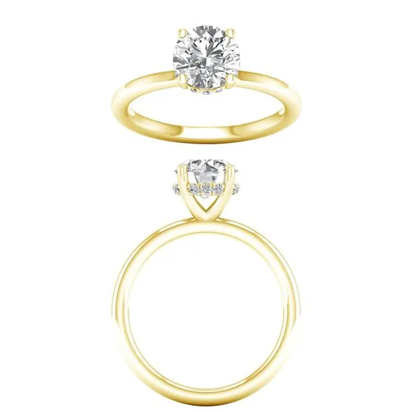 14K Yellow Gold 3ct Round with Hidden Halo Lab Grown Diamond Engagement Ring, 3.1ctw Blocher Jewelers Ellwood City, PA