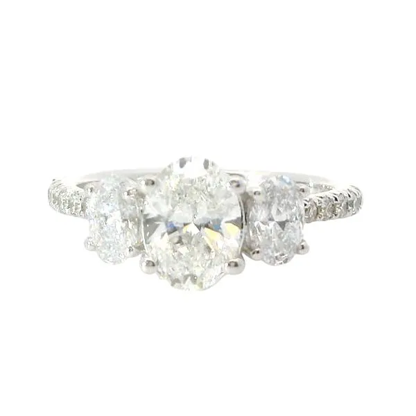 14kt White Gold Ring Size 6.5  with 1.03 CT Oval Shaped Lab Grown Diamond Center Stone Blocher Jewelers Ellwood City, PA