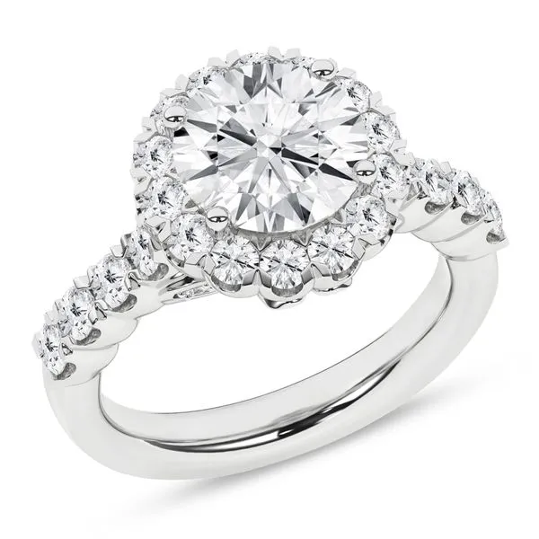 14K White Gold Lab Grown Diamond Round Halo Engagement Ring with 3.04CTW Blocher Jewelers Ellwood City, PA