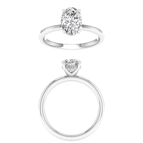 14K White Gold Oval Lab Grown Diamond Hidden Halo Engagement Ring 3.16CTW Blocher Jewelers Ellwood City, PA