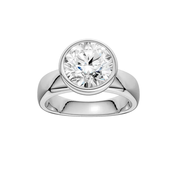 14K White Gold Lab Grown Diamond Solitaire Wide Shank Engagement Ring 3.06CTW Blocher Jewelers Ellwood City, PA