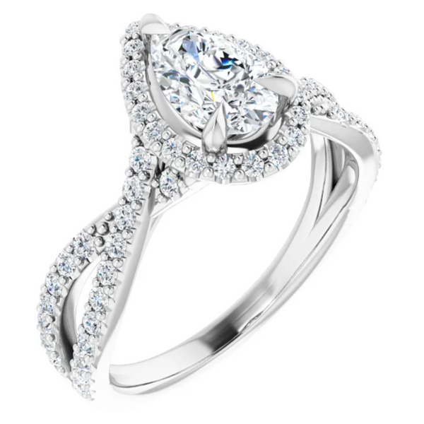 Natural Mined Pear Shaped Diamond Infinity Style Engagement Ring Image 2 Blocher Jewelers Ellwood City, PA
