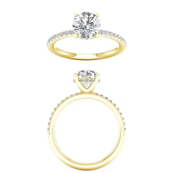14K Yellow Gold Lab Grown Diamond Engagement Ring with Halo 2.26Tw Blocher Jewelers Ellwood City, PA