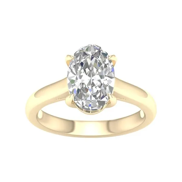 14K Yellow Gold Lab-Grown Solitaire Oval Diamond Engagement Ring 3.0CT Blocher Jewelers Ellwood City, PA