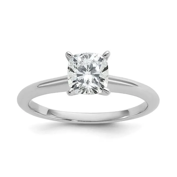 14k White Gold 1.0 CT Certified Lab Grown Diamond Cushion Solitare Engagement Ring, D Color, VS1 Clarity Blocher Jewelers Ellwood City, PA