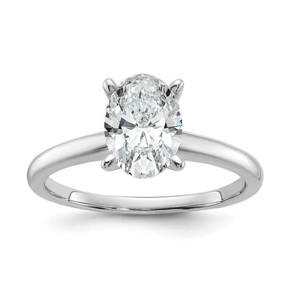 14K White Gold 1.59CT Certified Lab Grown Diamond Oval Solitare Engagement Ring, F Color, VS1 Clarity Blocher Jewelers Ellwood City, PA