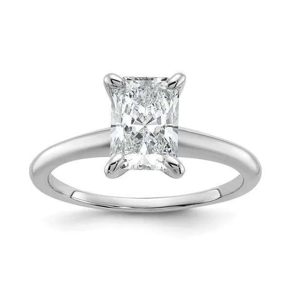 14K White Gold 1.55CT Certified Lab Grown Diamond Radiant Solitare Engagement Ring, I Color, VVS2 Clarity Blocher Jewelers Ellwood City, PA