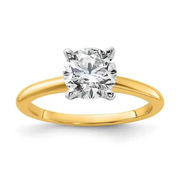 14K Two-Tone 1.54CT Certified Complete Lab Grown Diamond Round Solitaire Engagement Ring, E Color, VVS2 Clarity Blocher Jewelers Ellwood City, PA