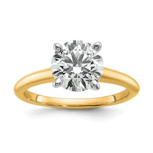 14K Two-Tone 2.32CT Certified Complete Lab Grown Diamond Round Solitaire Engagement Ring, F Color, VS1 Clarity Blocher Jewelers Ellwood City, PA