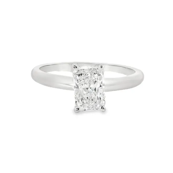 14K White Gold Radiant Cut Lab Grown Diamond Solitaire Engagement Ring 1.0CT, E Color, VS2 Clarity Blocher Jewelers Ellwood City, PA