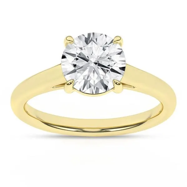 14K Yellow Gold 2ct Round Lab Grown Diamond Solitaire Engagement Ring Blocher Jewelers Ellwood City, PA