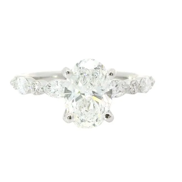 14Kt White Gold Ring Size 6.5  With 1.54 Ct Oval Shaped Lab Grown Diamond Center Stone Blocher Jewelers Ellwood City, PA