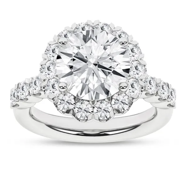 14K White Gold Lab-Grown Diamond Engagement Ring with Halo 4.33ctw Blocher Jewelers Ellwood City, PA