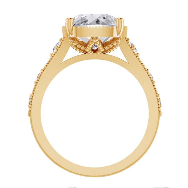 14K YG 2 1/10ctw Engagement Ring – 2ct Center Stone Size 7 Image 2 Blocher Jewelers Ellwood City, PA