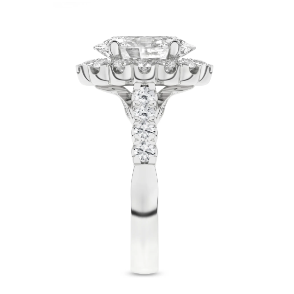 14K White Gold 2.07ct Oval Lab-Grown Diamond Halo Engagement Ring, 3.1ctw, Size 7 Image 3 Blocher Jewelers Ellwood City, PA