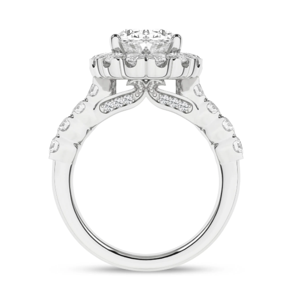 14K White Gold 2.07ct Oval Lab-Grown Diamond Halo Engagement Ring, 3.1ctw, Size 7 Image 4 Blocher Jewelers Ellwood City, PA