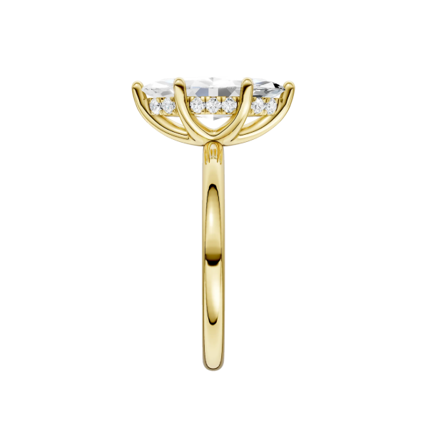 14K YG 2.11ctw Marquise Cut Lab Grown Diamond with Hidden Halo Engagement Ring, Size 7, Center Stone 2.02ct Image 2 Blocher Jewelers Ellwood City, PA