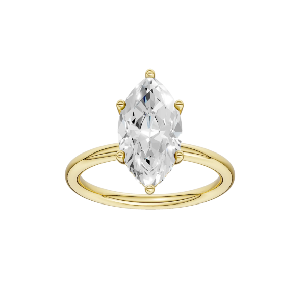 14K YG 2.11ctw Marquise Cut Lab Grown Diamond with Hidden Halo Engagement Ring, Size 7, Center Stone 2.02ct Image 4 Blocher Jewelers Ellwood City, PA