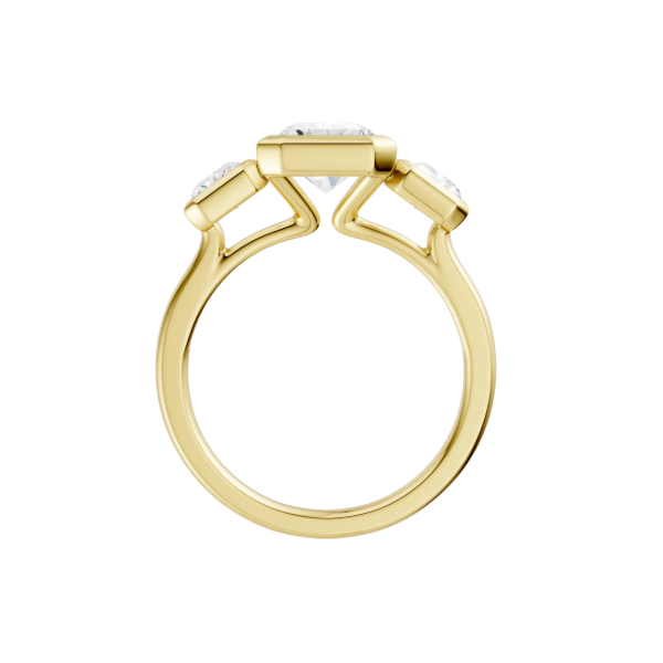 14K YG 3.14ctw 3-Stone Bezel Set Radiant Cut Lab Grown Diamond Ring, Size 7 Image 2 Blocher Jewelers Ellwood City, PA