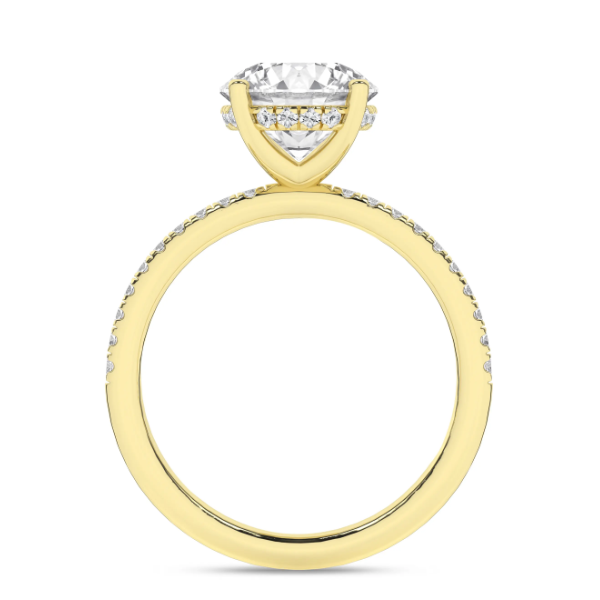 14K YG 3ct Round Lab Grown Diamond Hidden Halo Engagement Ring, Size 7, 3.25ctw Image 2 Blocher Jewelers Ellwood City, PA