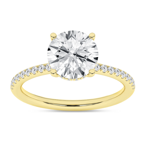 14K YG 3ct Round Lab Grown Diamond Hidden Halo Engagement Ring, Size 7, 3.25ctw Image 3 Blocher Jewelers Ellwood City, PA