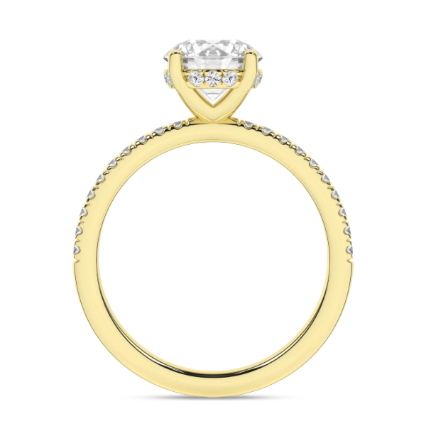 14K YG 1.46ct Round Lab Grown Solitaire Hidden Halo Engagement Ring, Size 7, 1.7ctw Image 2 Blocher Jewelers Ellwood City, PA