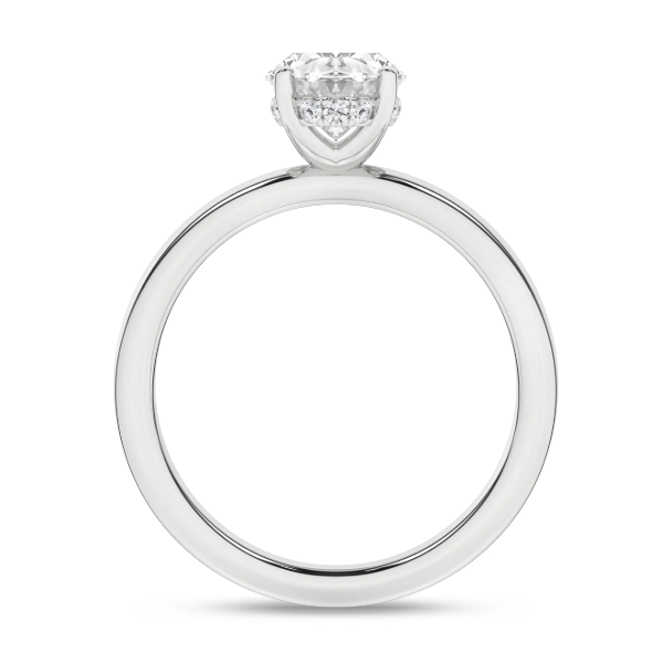 14K WG 1.55ct Oval Cut Lab Grown Solitaire Hidden Halo Engagement Ring, Size7, 1.62ctw, E/F, VS Image 2 Blocher Jewelers Ellwood City, PA