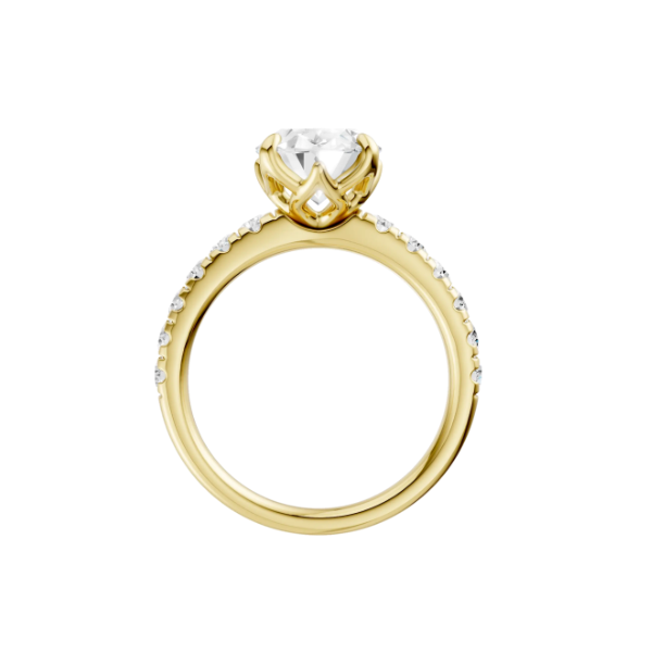 14K YG 2.53ct Oval Cut Lab Grown Diamond Tulip Head Engagement Ring, Size 7, 3.01ctw, E/F, VS Image 2 Blocher Jewelers Ellwood City, PA