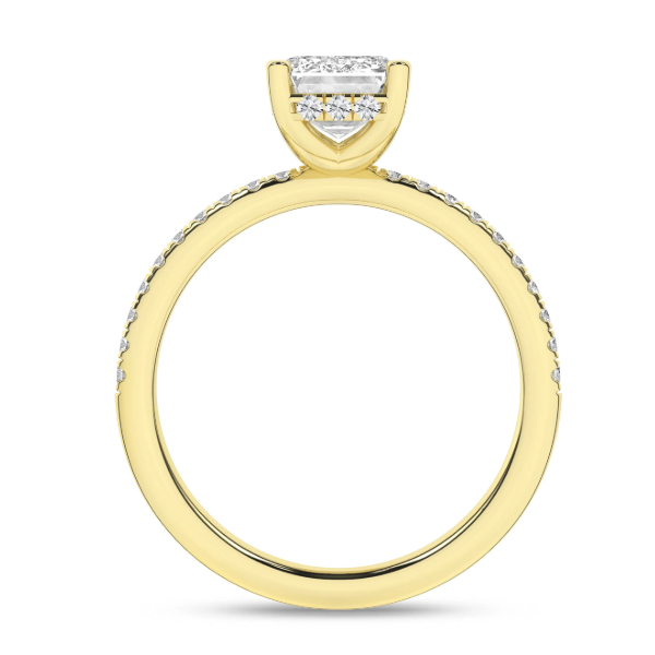 14K YG 2.59ct Emerald Cut Lab Grown Diamond Hidden Halo Engagement Ring, Size 7, 2.85ctw, E/F, VS Image 2 Blocher Jewelers Ellwood City, PA