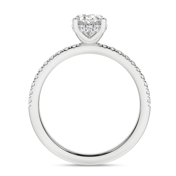 14K WG 1.52ct Oval Cut Lab Grown Diamond Hidden Halo Engagement Ring, Size 7, 1.77ctw, E/F, VS Image 3 Blocher Jewelers Ellwood City, PA