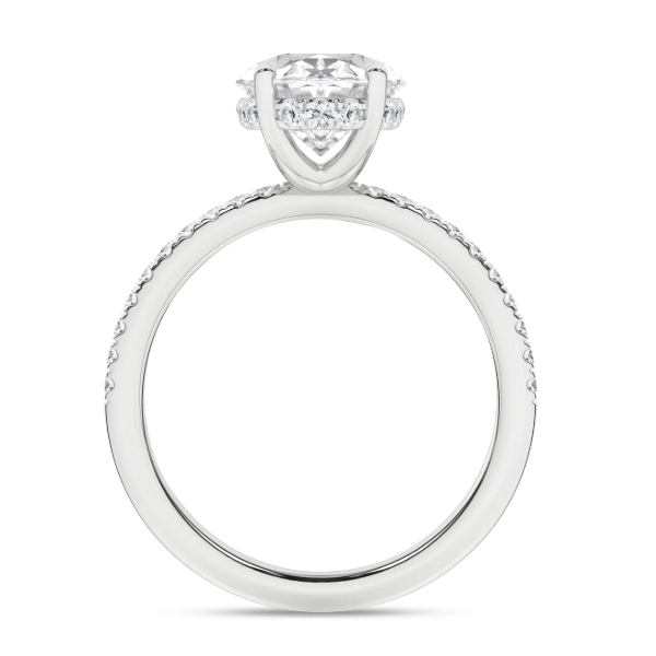 14K WG 2.56ct Oval Cut Lab Grown Diamond Hidden Halo Engagement Ring, Size 7, 2.81ctw, E/F, VS Image 2 Blocher Jewelers Ellwood City, PA