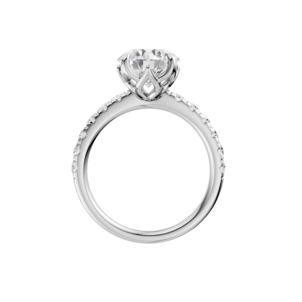 14K WG 2.53ct Round Lab Grown Diamond Tulip Head Engagement Ring, Size 7, 3.03ctw, E/F, VS Image 2 Blocher Jewelers Ellwood City, PA